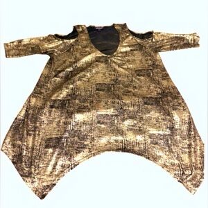 Roaman's Elegant Black and Gold Blouse 18/20 NWOT.